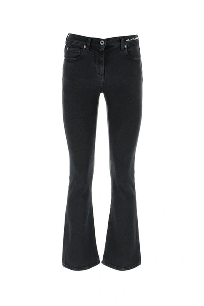 Valentino Quote Embroidered Flared Jeans In Black