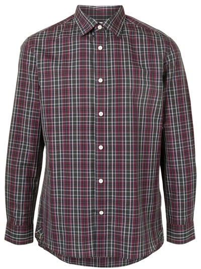 Kent & Curwen Long Sleeved Plaid Shirt In Red