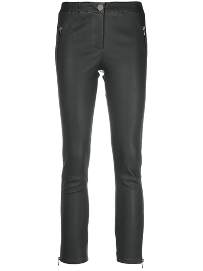 Arma Lambskin Leather Skinny Trousers In Black