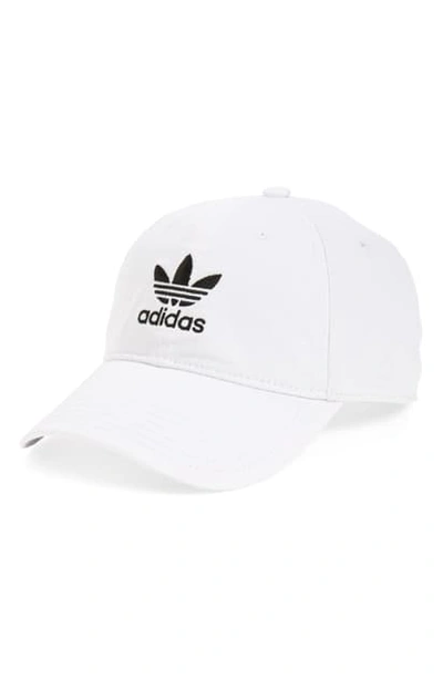 Adidas Originals Relaxed Baseball Cap In White/ Black