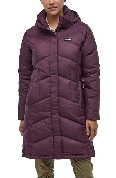 Patagonia Down With It Hooded Down Parka In Deep Plum