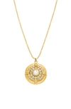 Sethi Couture Nora Diamond Medallion Pendant Necklace In Yellow Gold