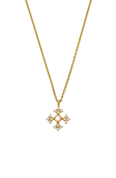 Sethi Couture Arya Diamond Cross Pendant Necklace In Yellow Gold