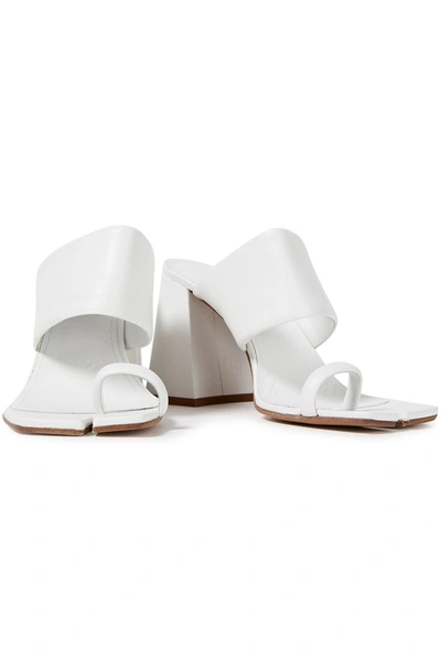 Maison Margiela Split-toe Leather Mules In White