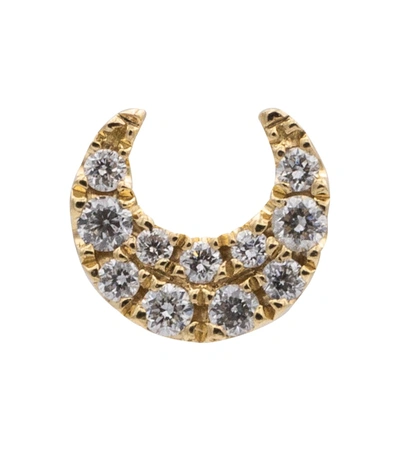 Maria Tash 18kt Yellow Gold Moon Diamond Stud Earring