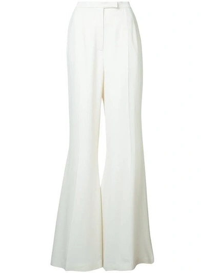Elie Saab Extra Long Flared Trousers - White