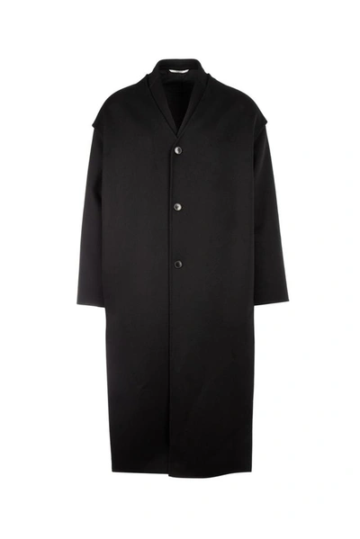 Valentino Layered Oversized Coat In Black