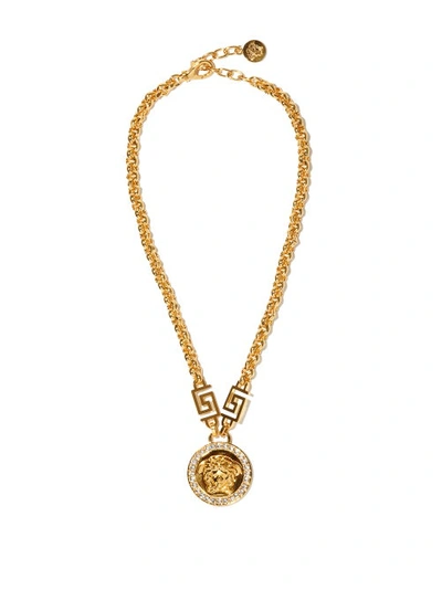 Versace Medusa-medallion Metal Necklace In Gold