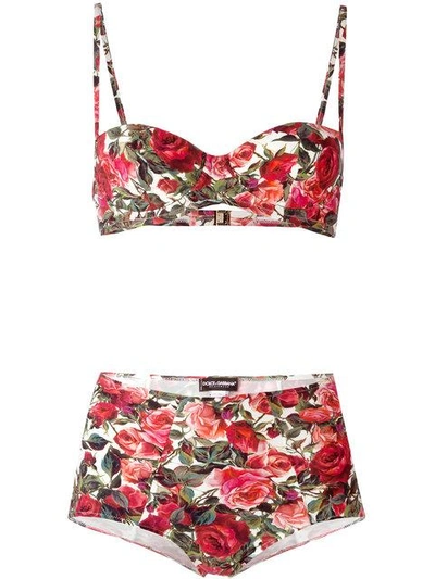 Dolce & Gabbana Rose Print Bikini