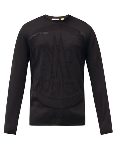 Moncler Genius Logo-jacquard Wool Sweater In Black