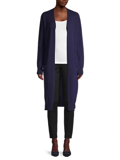 Amicale Women's Cashmere Duster Cardigan Sweater In Navy