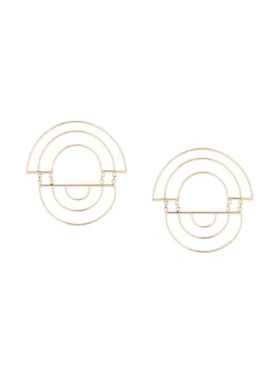 Natalie Marie 9kt Yellow Gold Indigo Swing Earrings