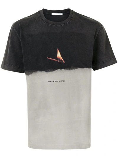 Alexander Wang Match Graphic-print Cotton T-shirt In Grey