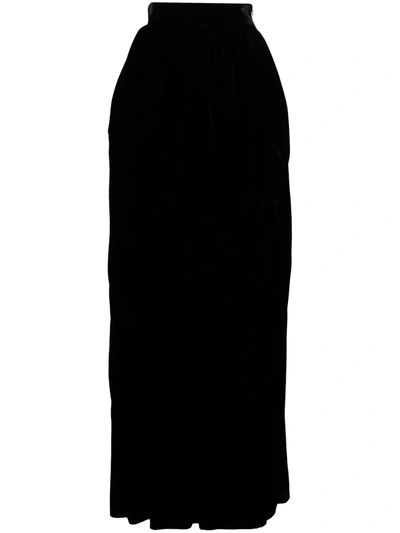 Alberta Ferretti Velvet-effect Maxi Skirt In Black