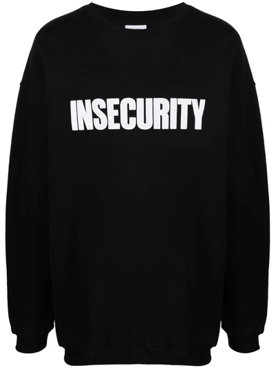 Vetements Graphic-print Cotton Sweatshirt In Nero