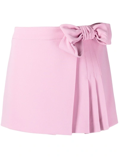 Red Valentino Redvalentino Bow Pleated Skorts In Pink