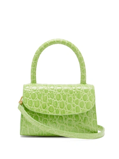 By Far Mini Crocodile-effect Leather Handbag In Pistachio