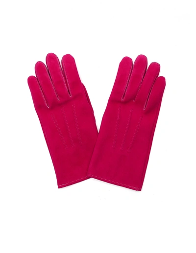 Hender Scheme Fuchsia Suede Gloves In Pink
