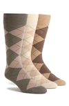 Polo Ralph Lauren 3-pack Argyle Socks In Khaki