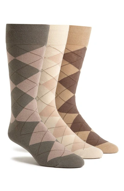 Polo Ralph Lauren 3-pack Argyle Socks In Khaki