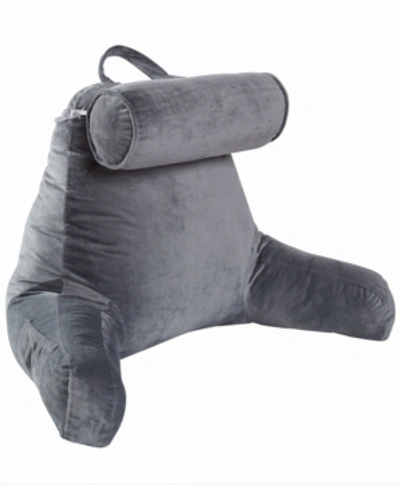 Cheer Collection Large Tv And Reading Pillow With Bolster In Gray