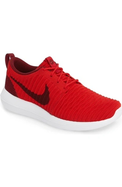 Nike Men's Roshe Two Flyknit V2 Casual Sneakers From Finish Line In Red