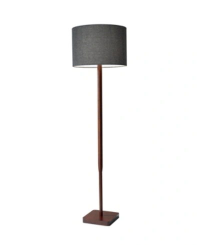 Adesso Ellis Floor Lamp In Walnut Rubber Wood