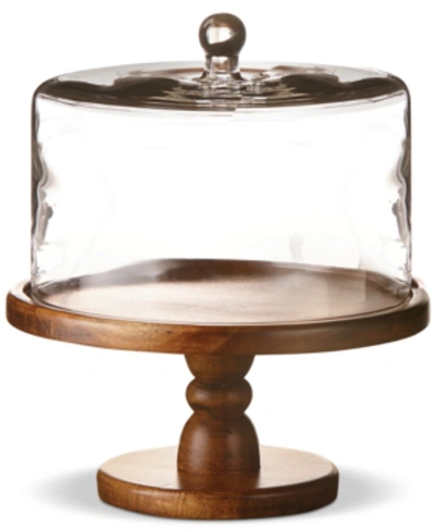 Jay Imports Medera Pedestal Plate With Dome In Clear