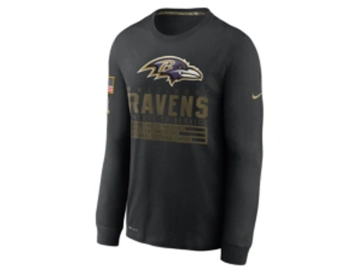 Nike Baltimore Ravens 2020 Men's Salute To Service Long Sleeve T-shirt In Black