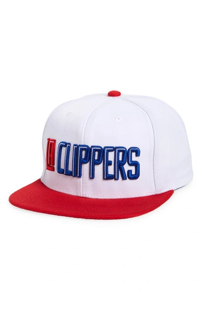 Mitchell & Ness Los Angeles Clippers 2-tone Classic Snapback Cap In White