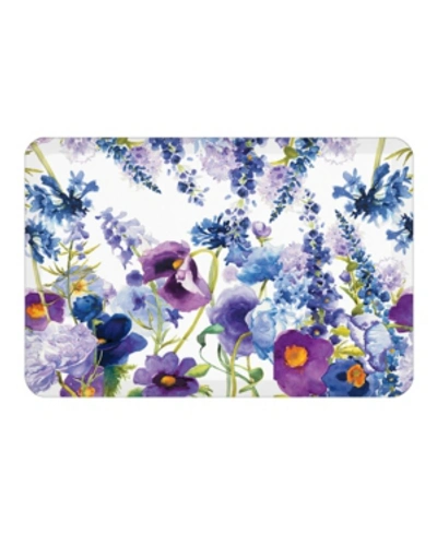 Laural Home Wild Garden Kitchen Mat In Royal Blue