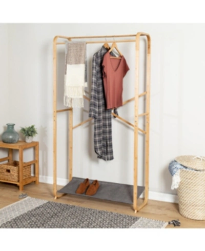 Honey Can Do Bamboo & Canvas Garment Rack In Natural