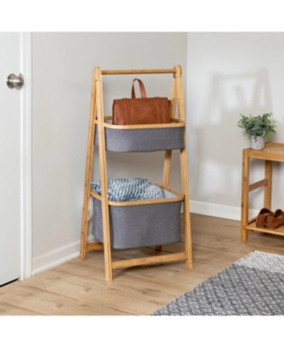 Honey Can Do Bamboo & Canvas 2-tier Collapsible Shelves In Natural