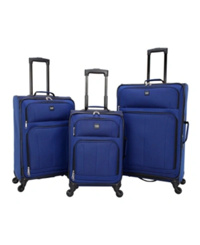 Sharper Image Intercept 3-piece Softside Luggage Set In Blue