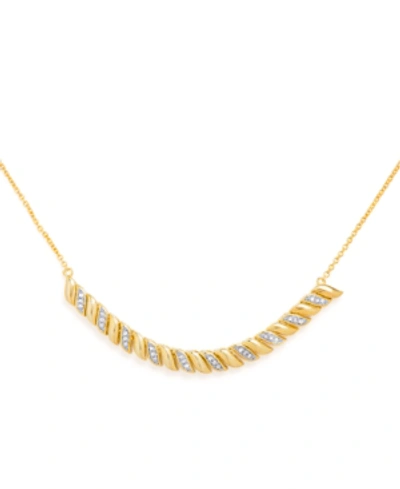 Macy's Diamond Accent San Marco Frontal Necklace In Gold-plate