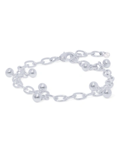 Macy's Silver Plated Bead Open Link Bracelet