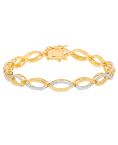 Macy's Diamond Accent Infinity Bracelet In Gold-plate
