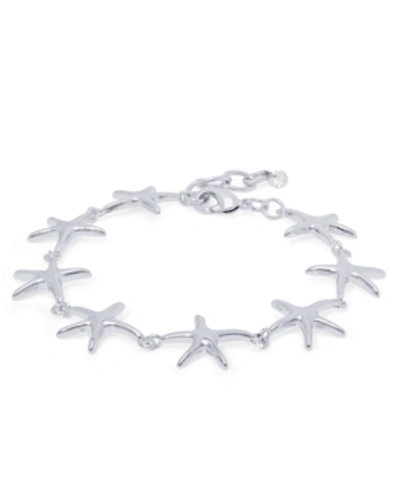Macy's Starfish Link Bracelet In Silver Plate Or 18k Gold Plated