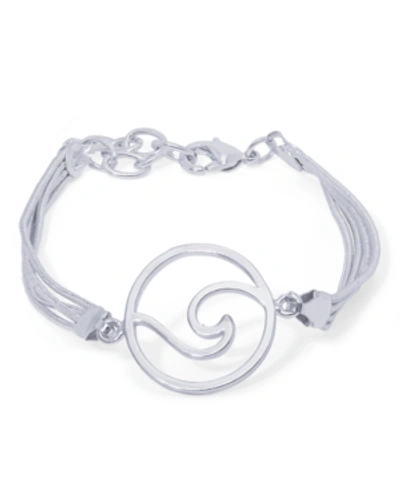 Macy's Round Wave Bracelet In Silver Plate Or 18k Gold Plated