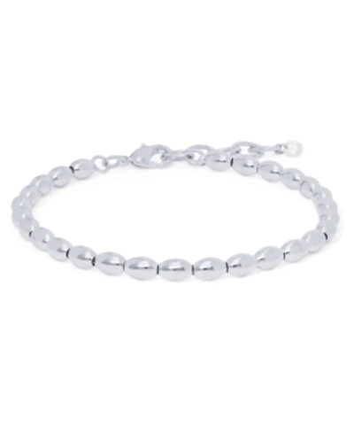 Macy's Silver Plated Oval Bead Link Bracelet