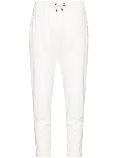 Brunello Cucinelli Turn-up Hem Track Trousers In White