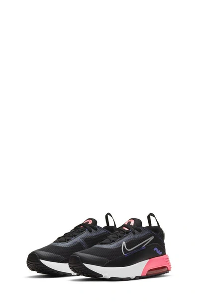 Nike Big Kids Air Max 2090 Casual Sneakers From Finish Line In Black,sunset Pulse,sapphire,metallic Silver