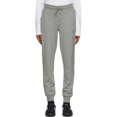Moncler Grey French Terry Lounge Pants In Dark Grey
