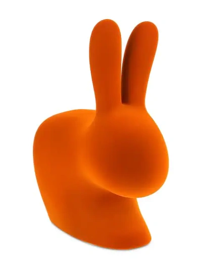 Qeeboo Velvet-effect Rabbit Chair In Orange