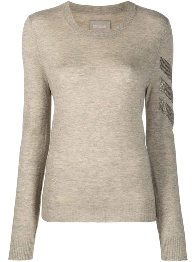 Zadig & Voltaire Sequinned Arrow Jumper In Neutrals