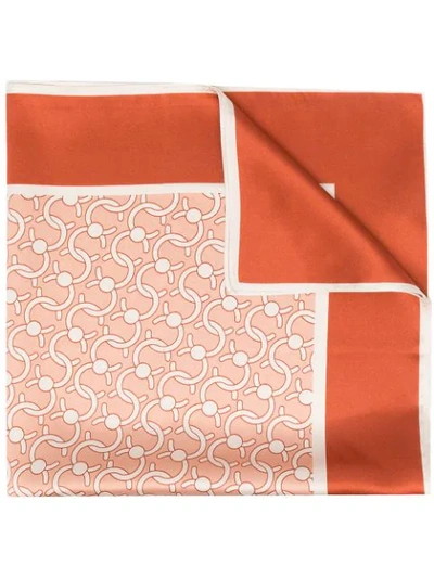 Cafuné C-lock Monogram Silk Scarf In Orange