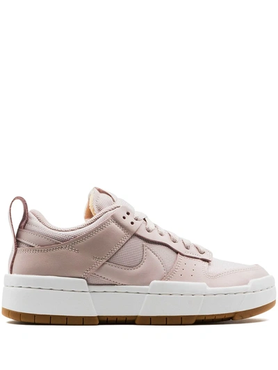 Nike Dunk Low Disrupt Leather And Mesh Sneakers In Platinum Violet,summit White,gum Medium Brown,platinum Violet