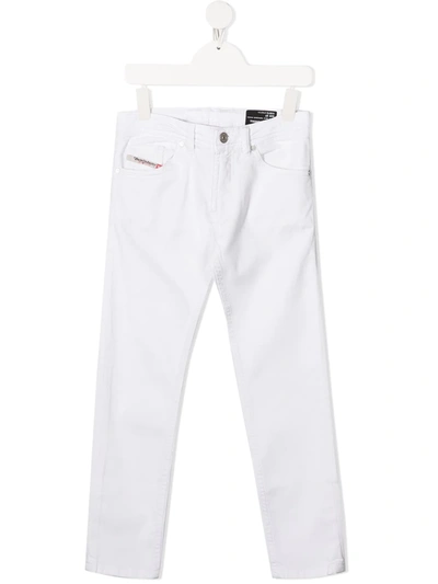 Diesel Teen Slim Fit Jeans In Bianco