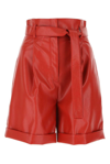 Philosophy Di Lorenzo Serafini Leather-effect Tie-waist Shorts In Red