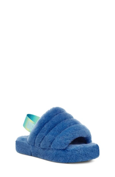 Ugg Girls' Fluff Yeah Shearling Slingback Slippers - Little Kid, Big Kid In Mystic Blue/mystic Blue